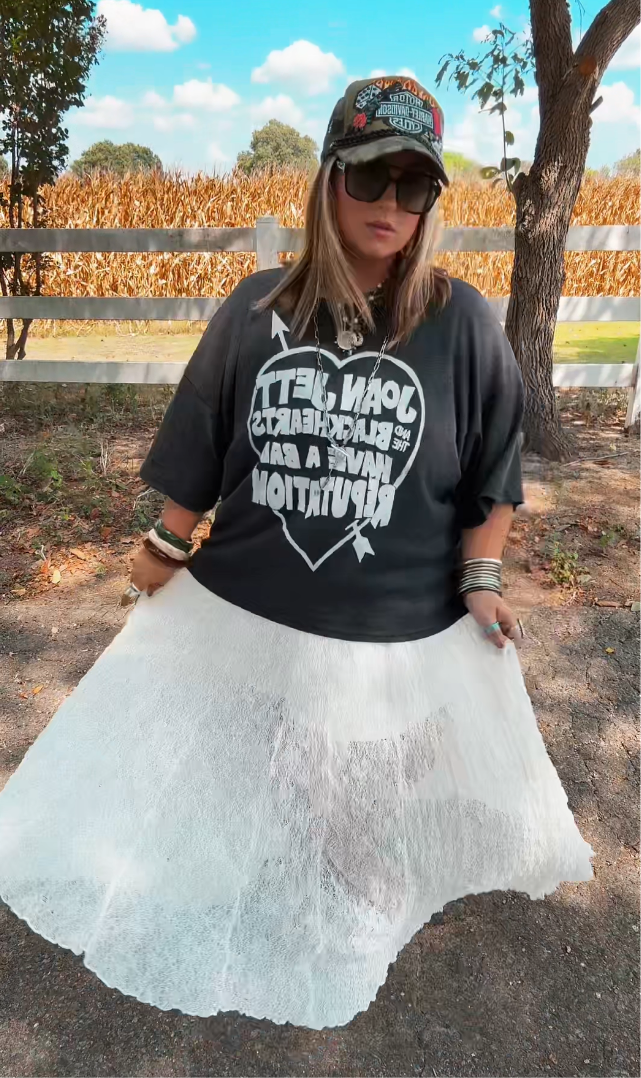 White lace sheer skirt