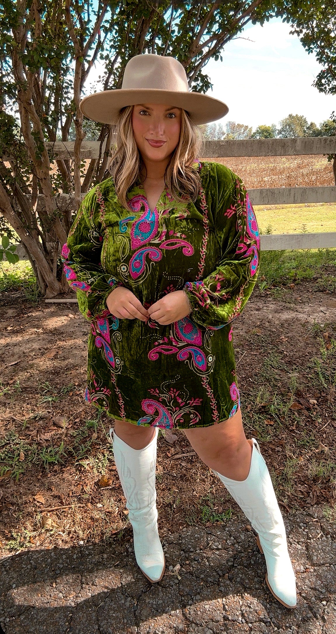 Green Velvet Dress