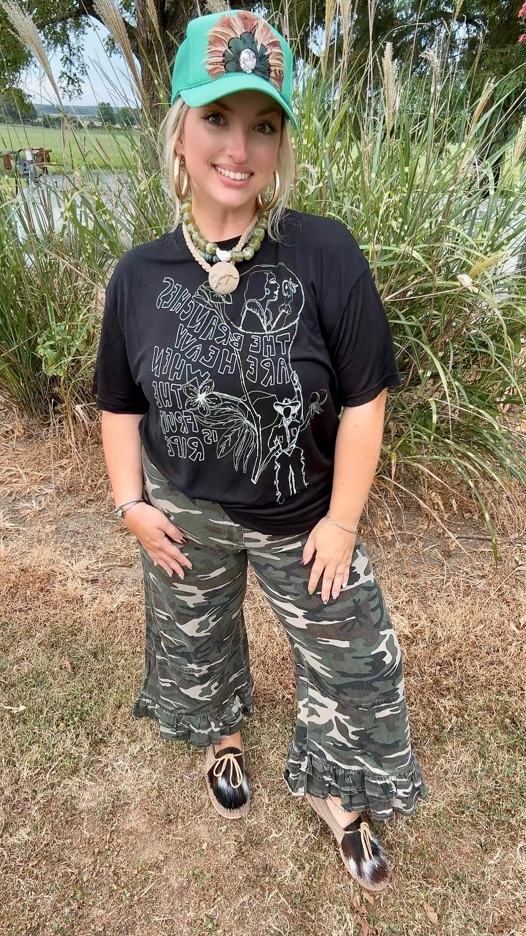 Camo Ruffle Pants
