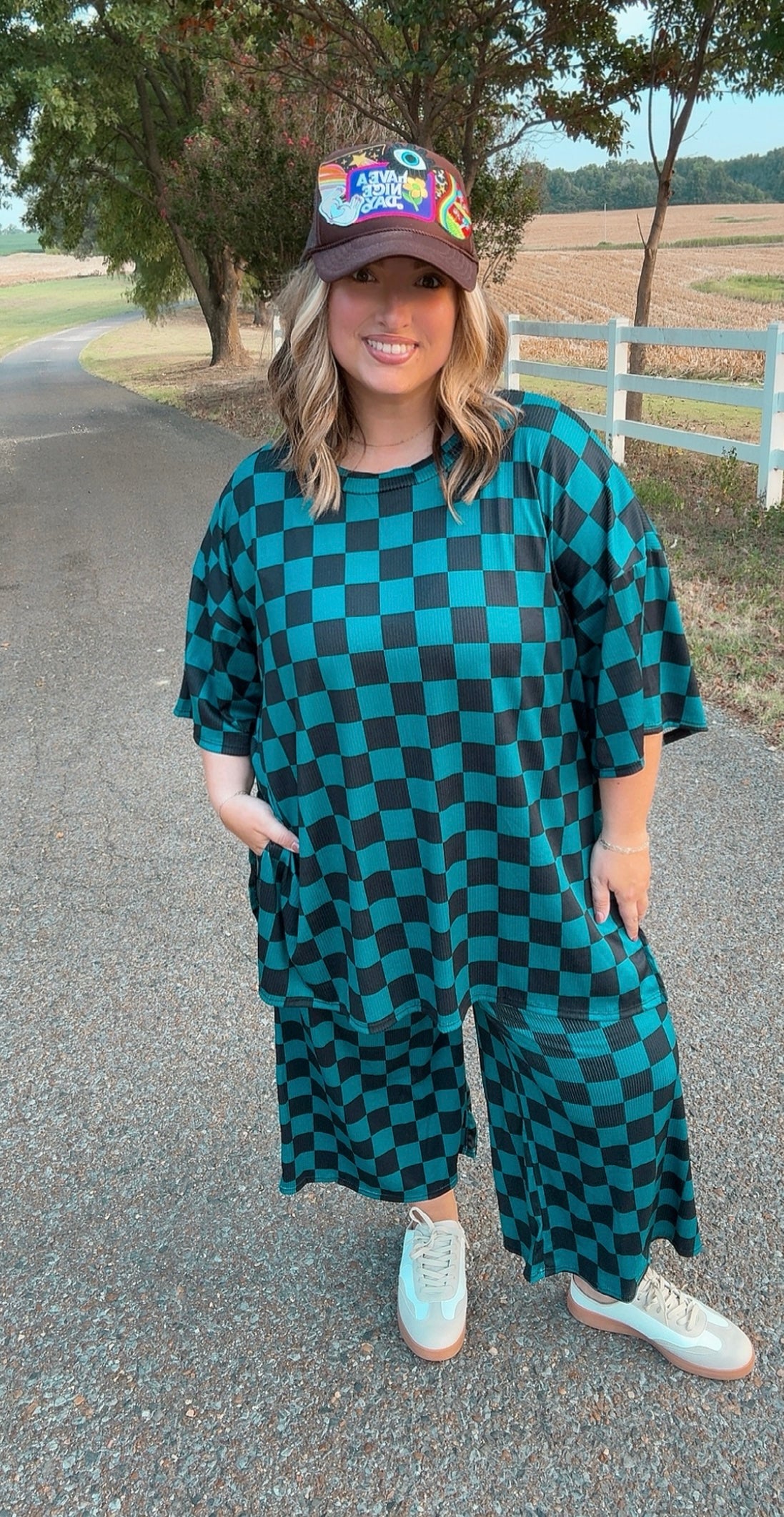 Blue checkered set