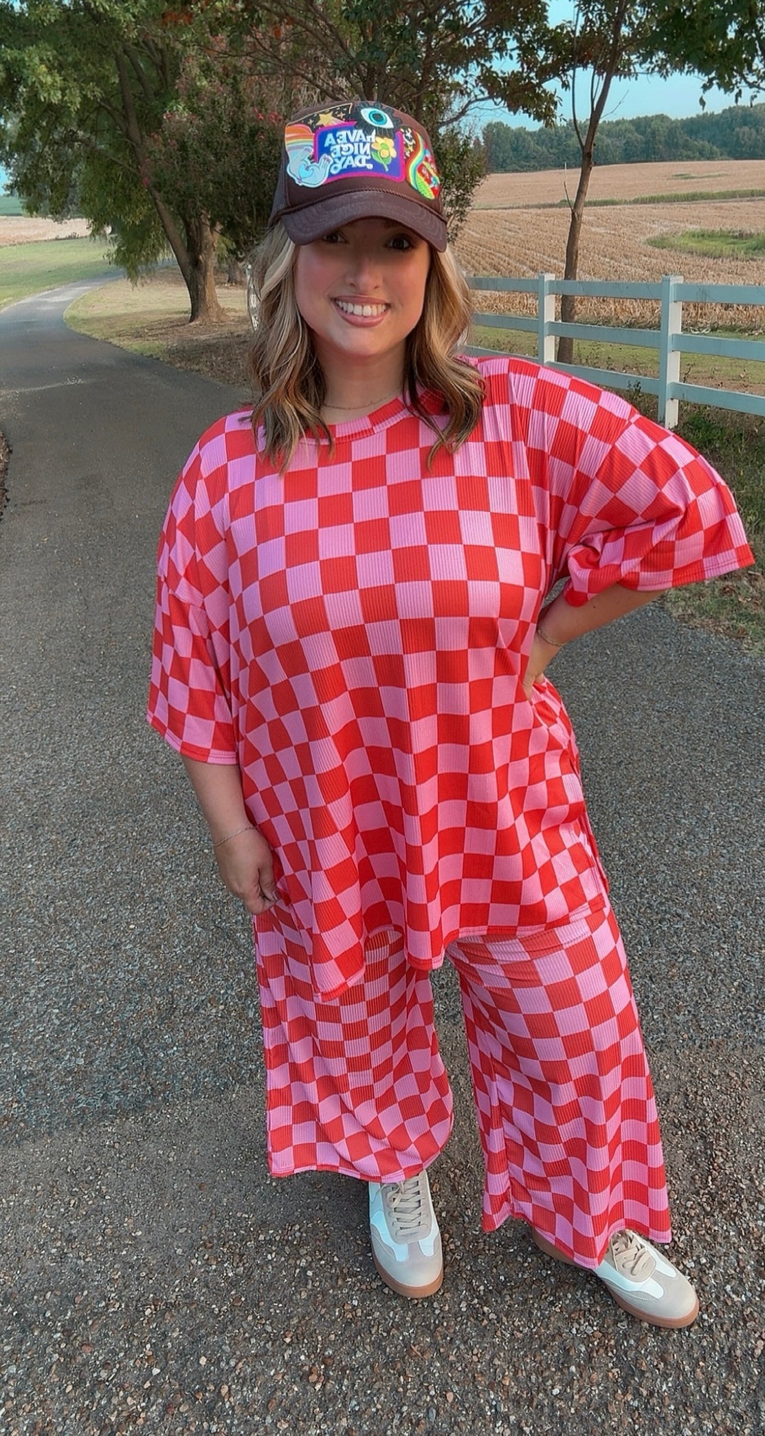 Pink checkered set