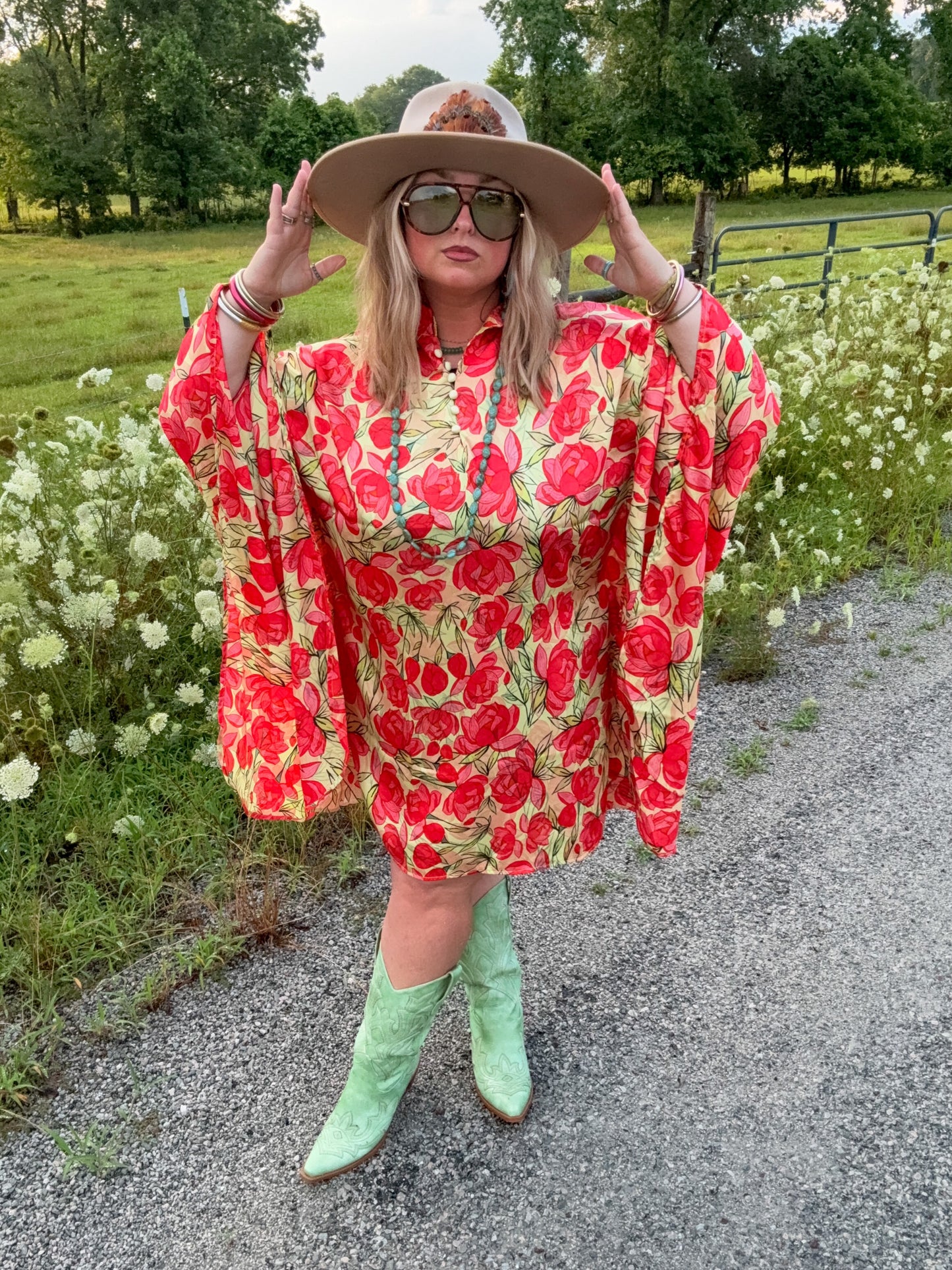 Cherry Blossom Cowgirl Tunic