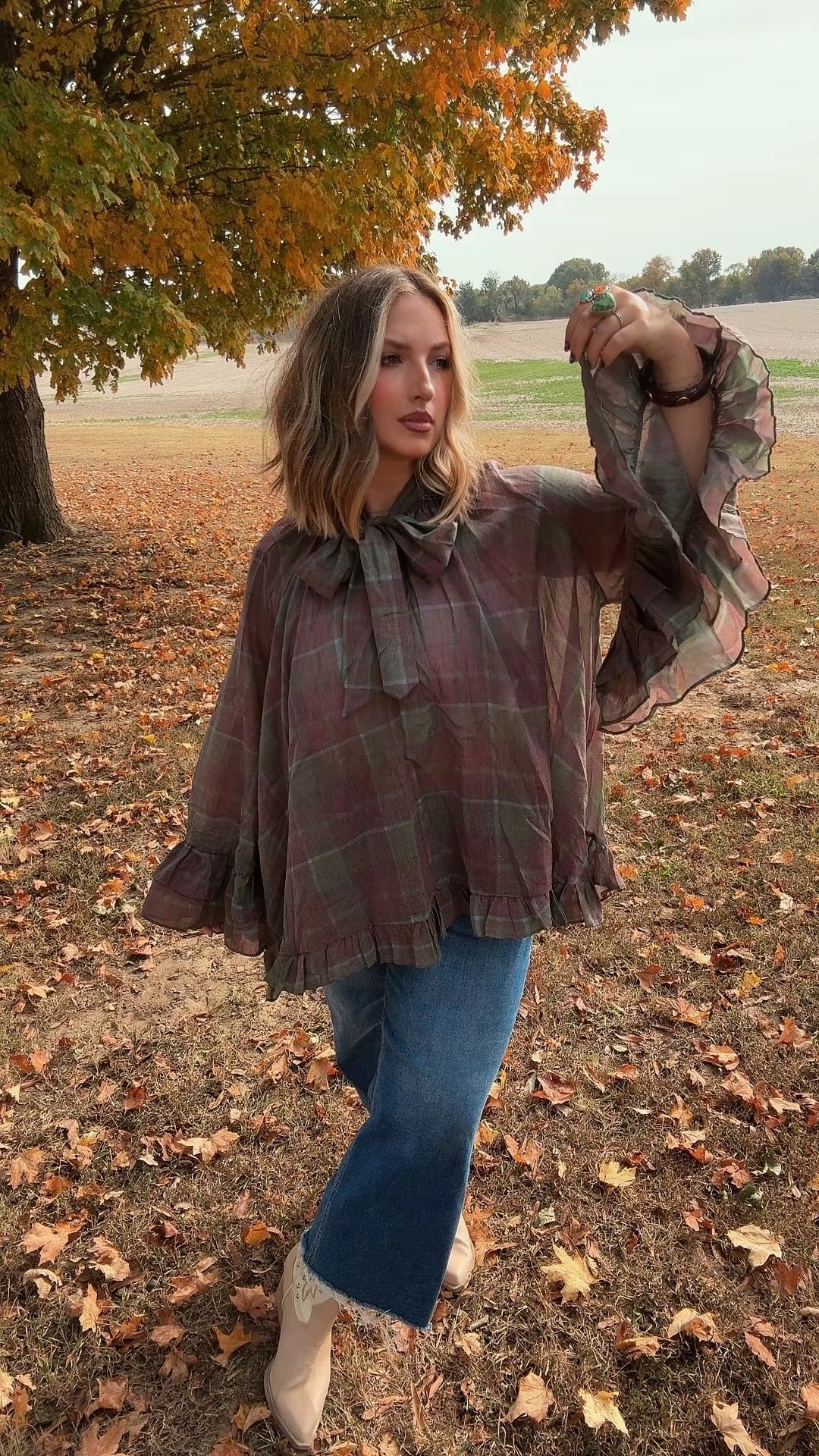 Plaid Tie Top