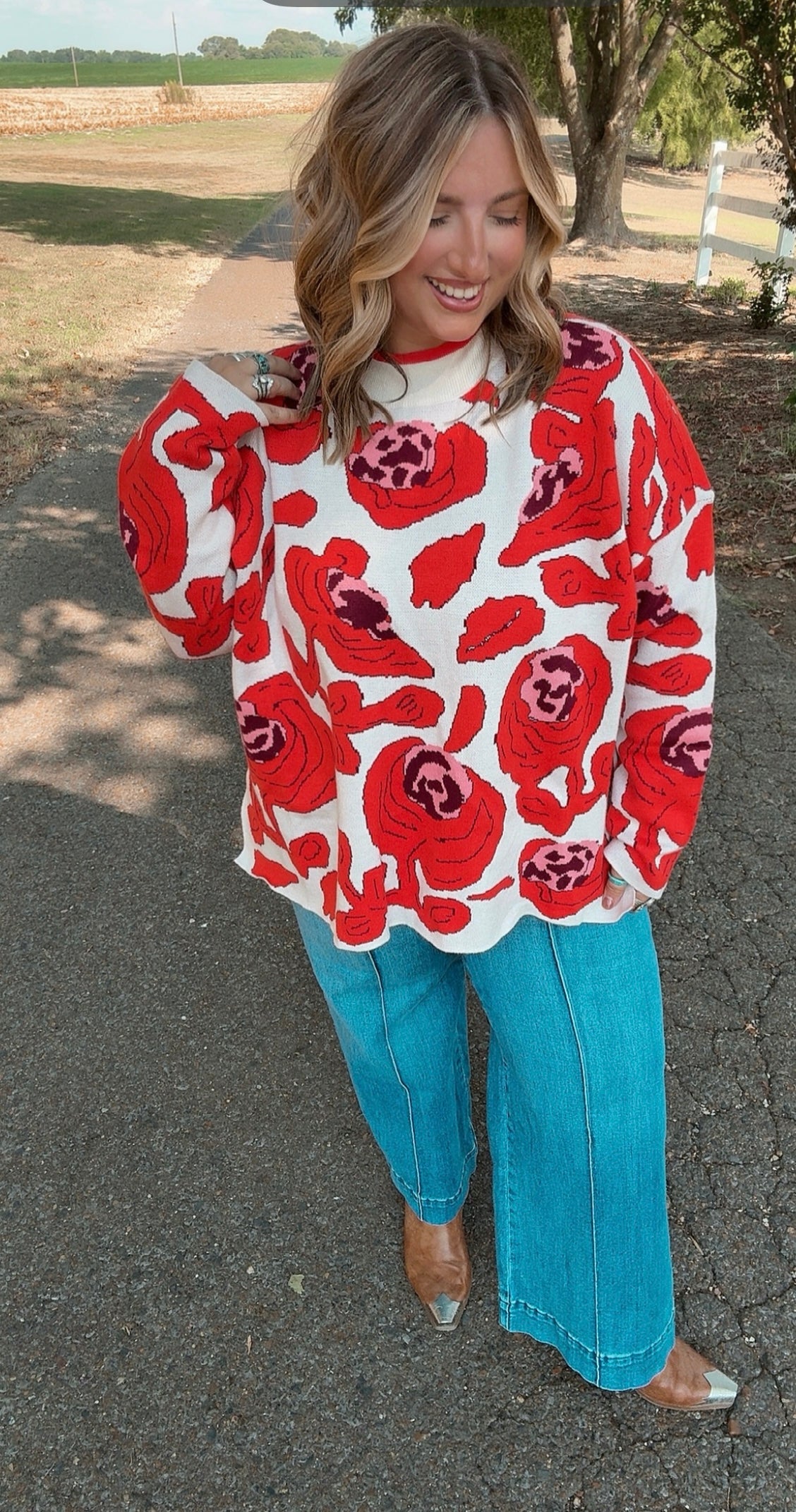 Red Rose Sweater
