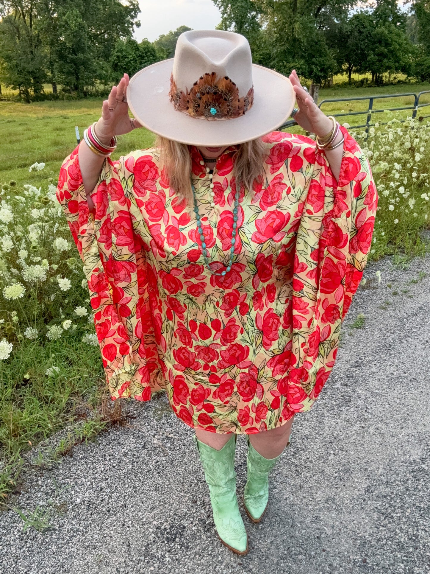 Cherry Blossom Cowgirl Tunic