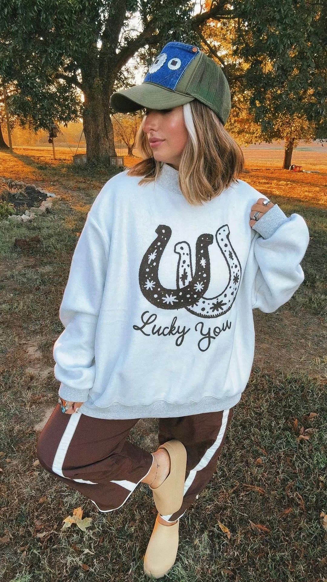 Lucky you mock neck