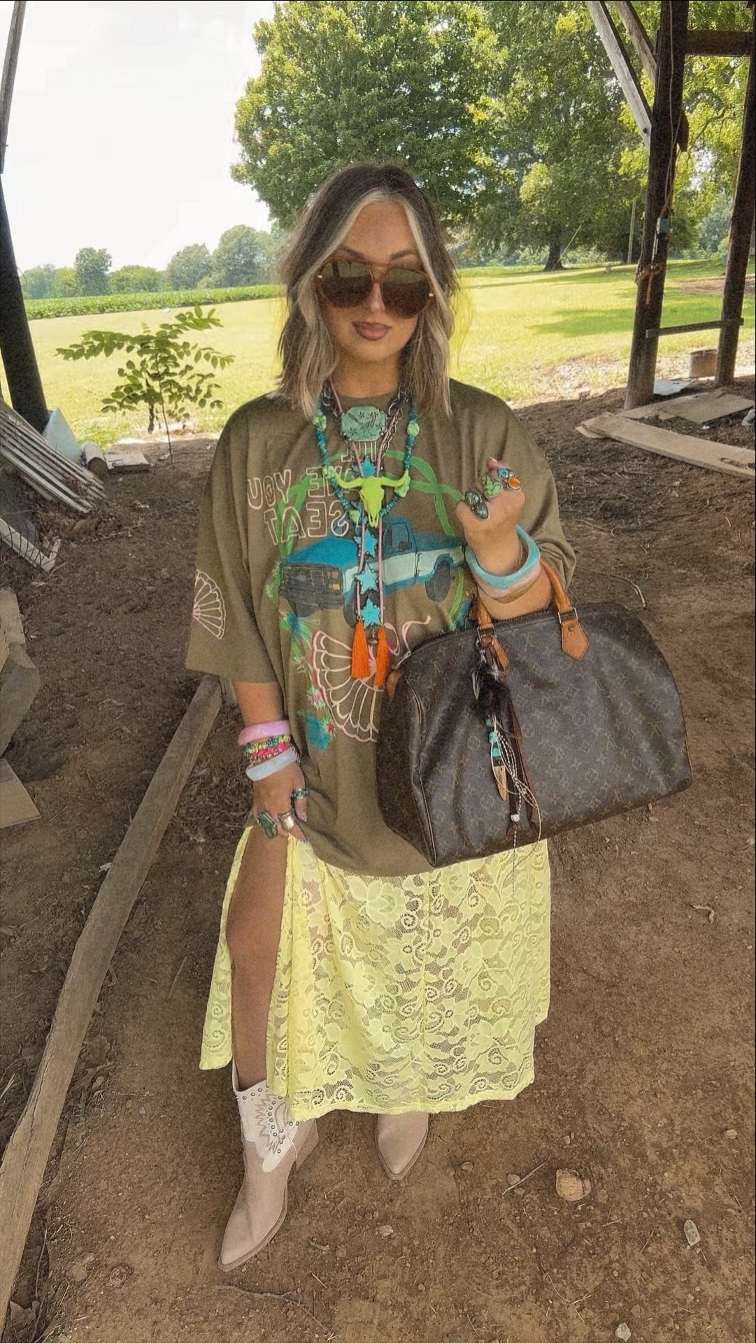 Lime Lace Skirt