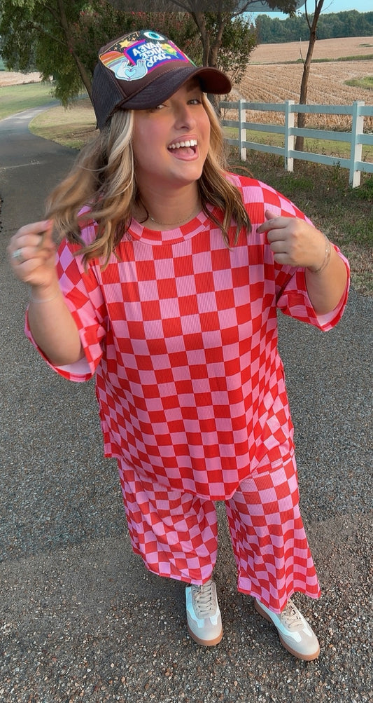 Pink checkered set