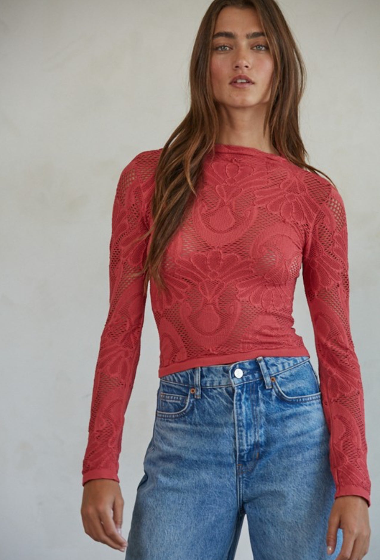 Red layering top