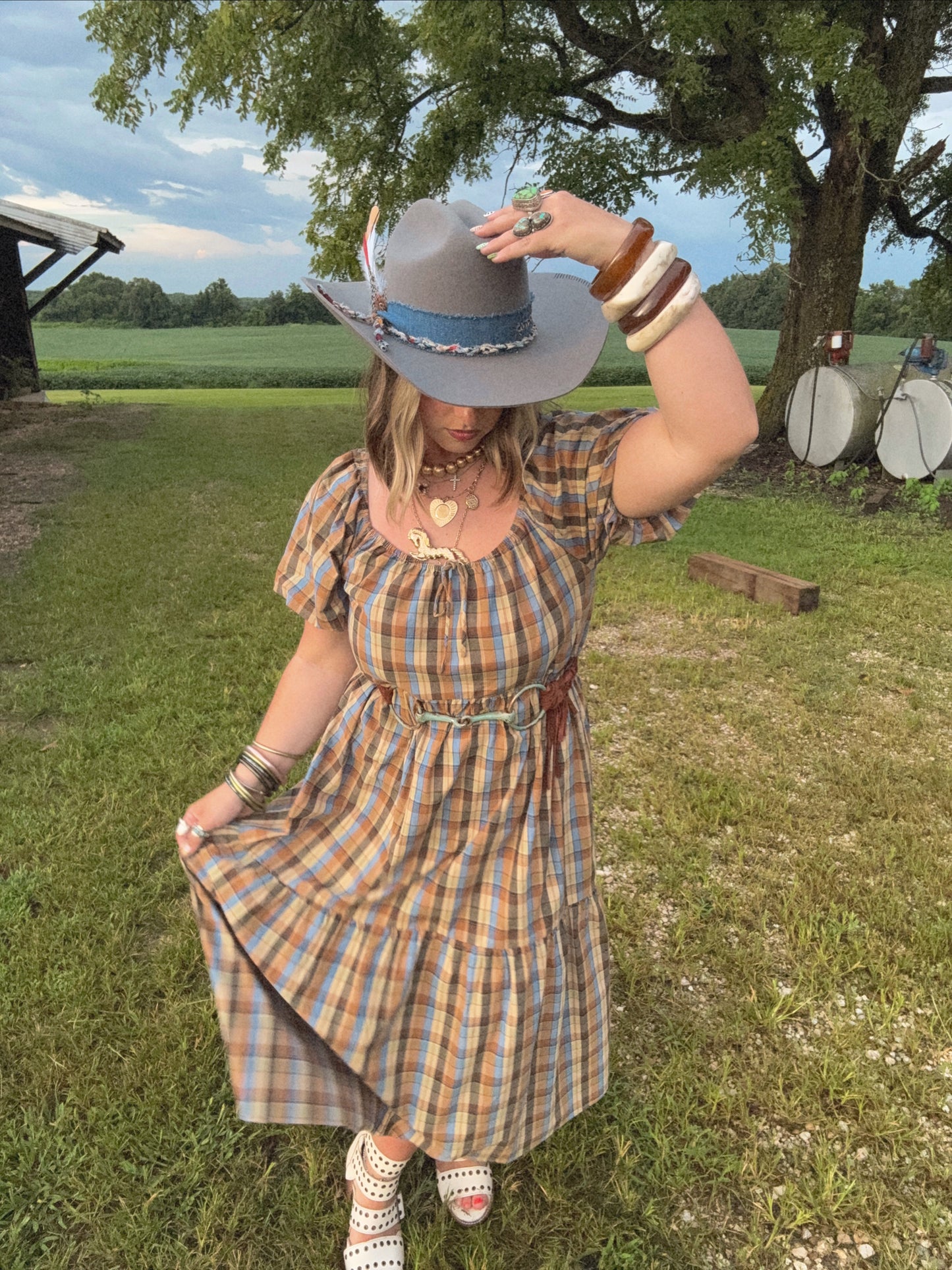 Gina Gingham Maxi