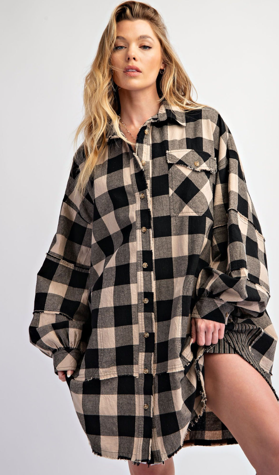 Buffalo Check Oversized Tunic