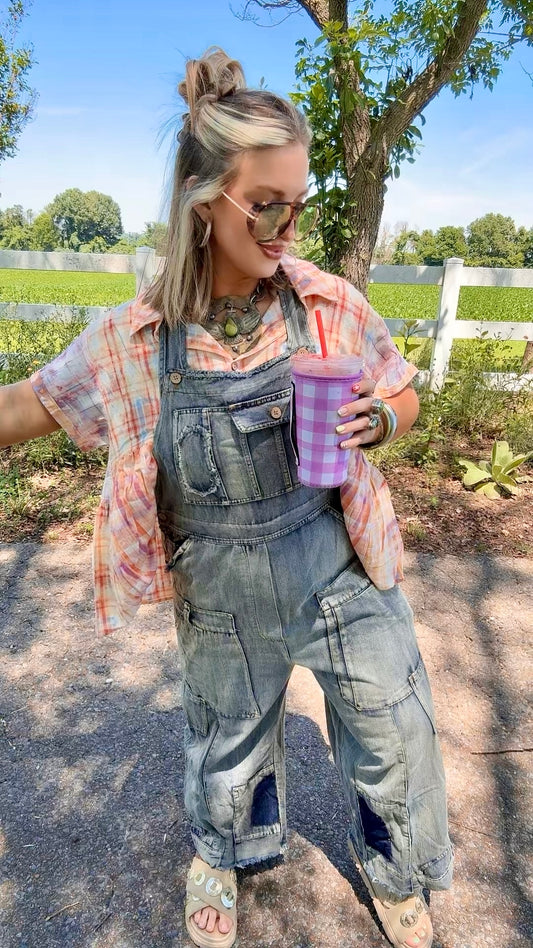Oversized Denim Overalls