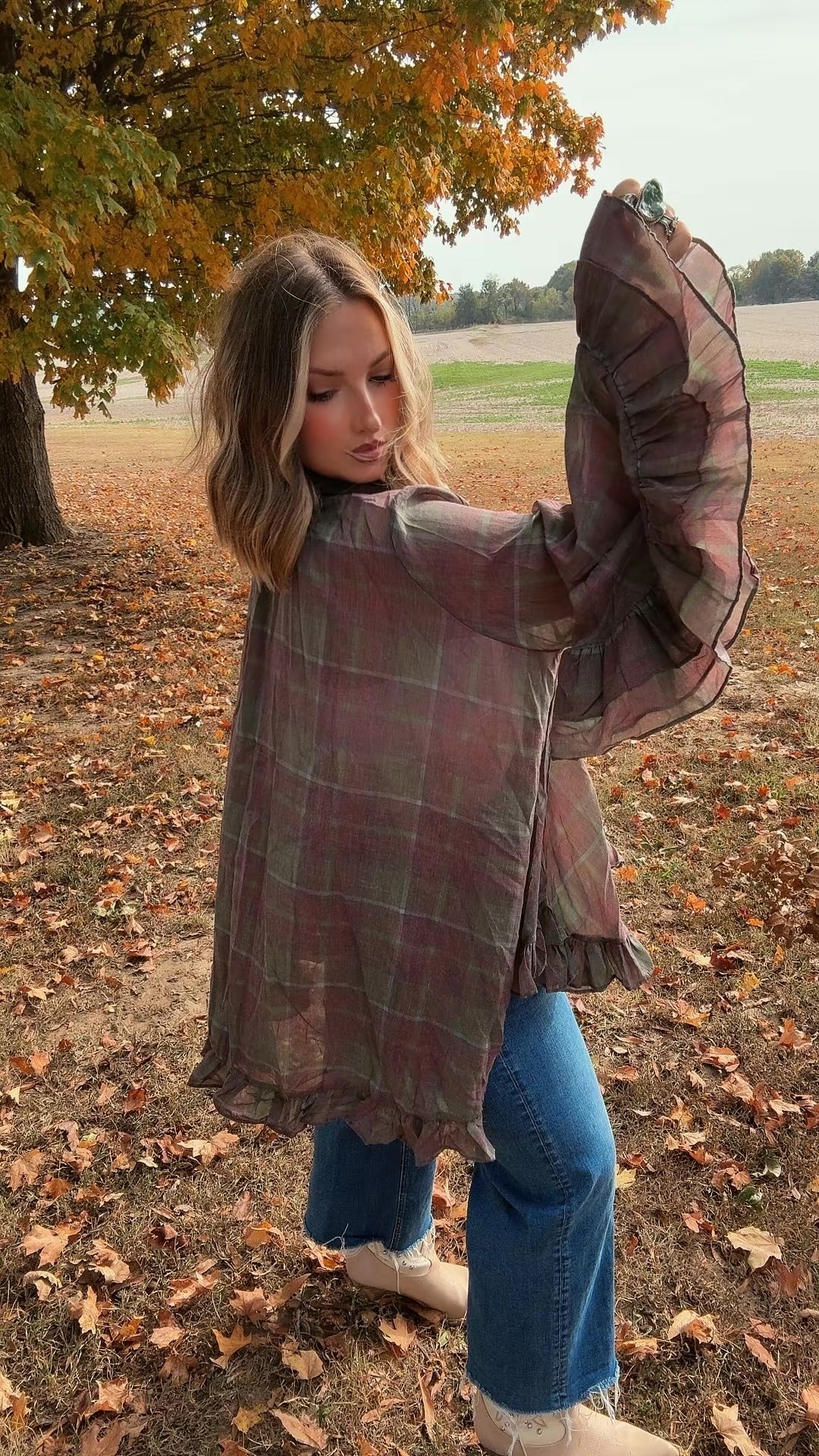 Plaid Tie Top