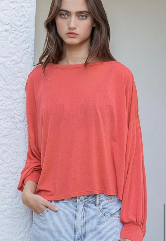 Breezy tee in coral