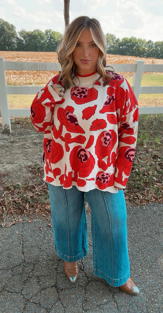 Red Rose Sweater