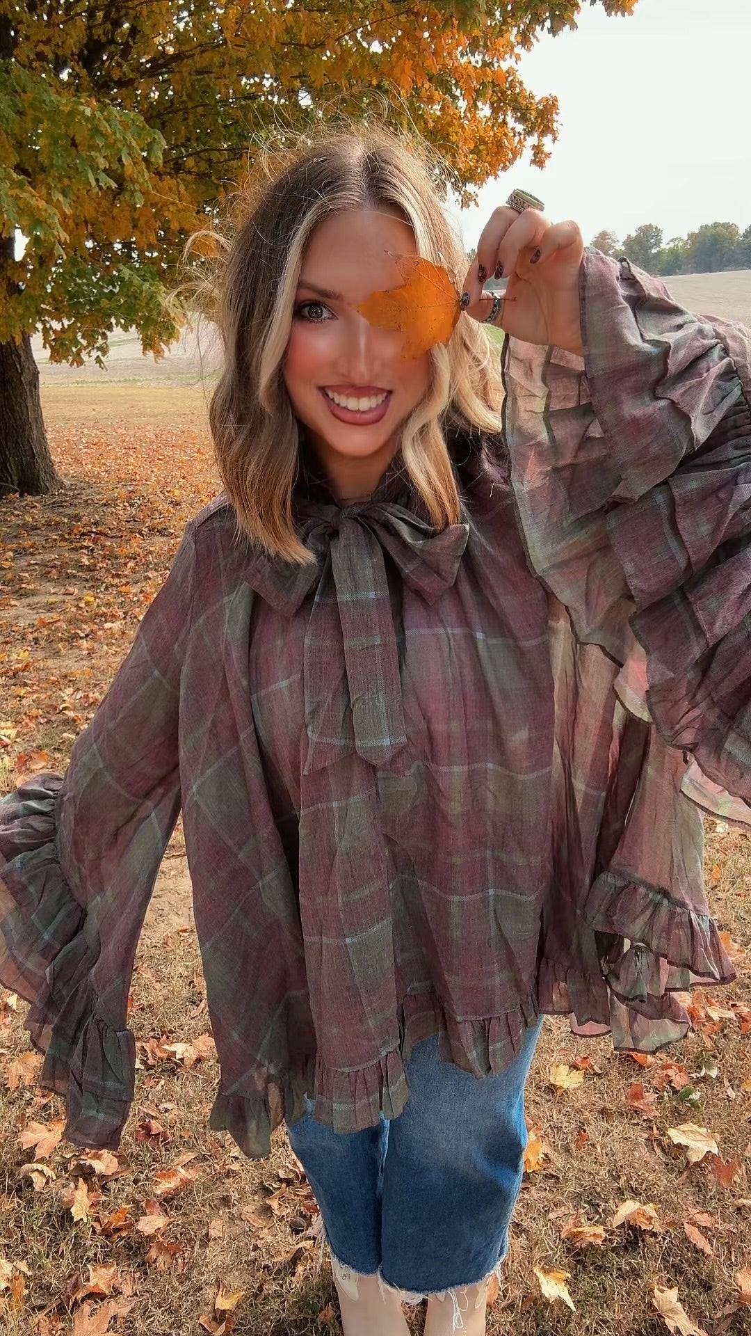 Plaid Tie Top