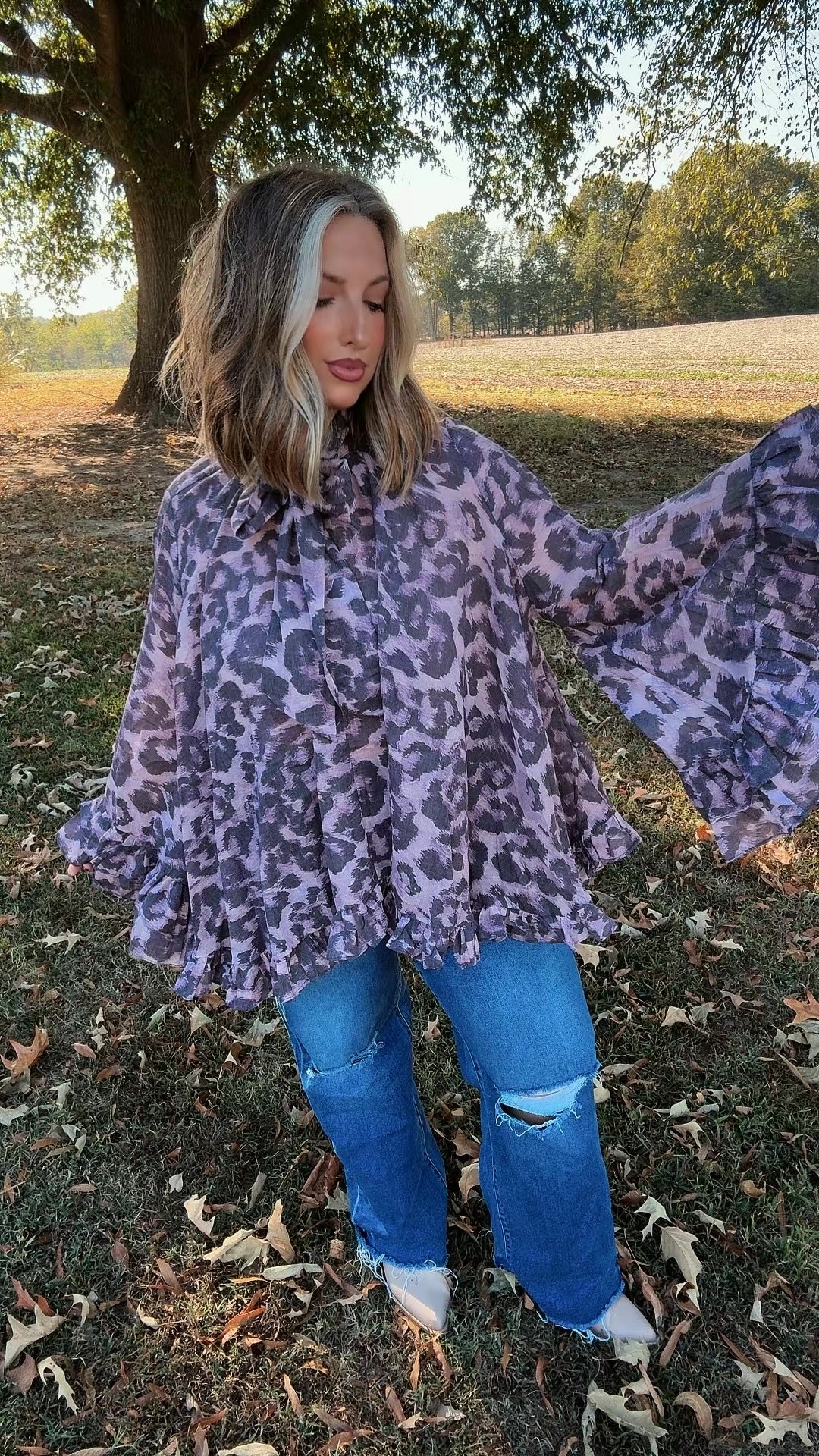 Plum Leopard Top