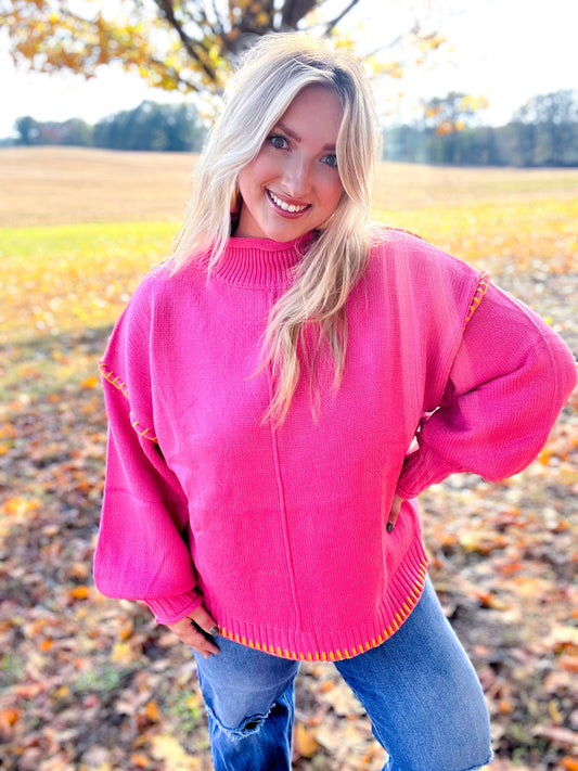 Pink Turtleneck