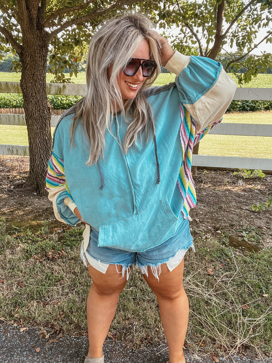 Aqua colorful hoodie