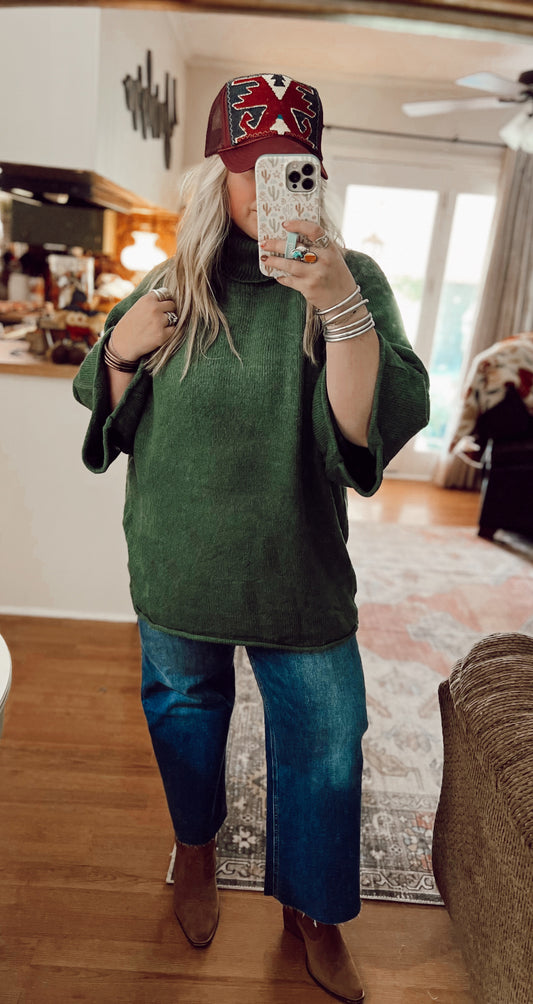 Green turtleneck