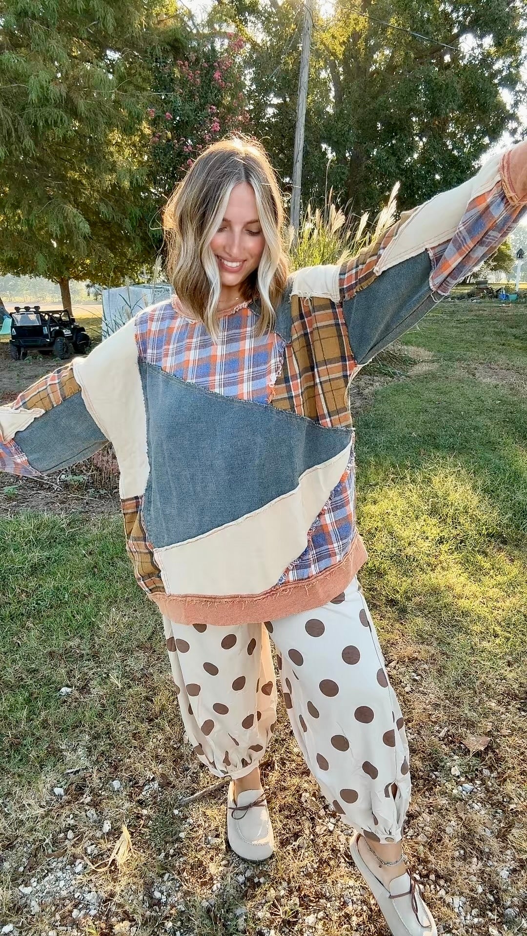 Mad for plaid sweatshirt