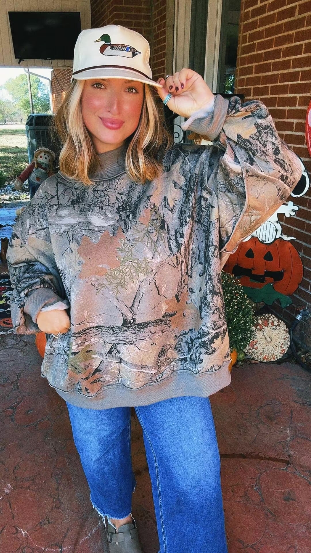 Camo mock neck
