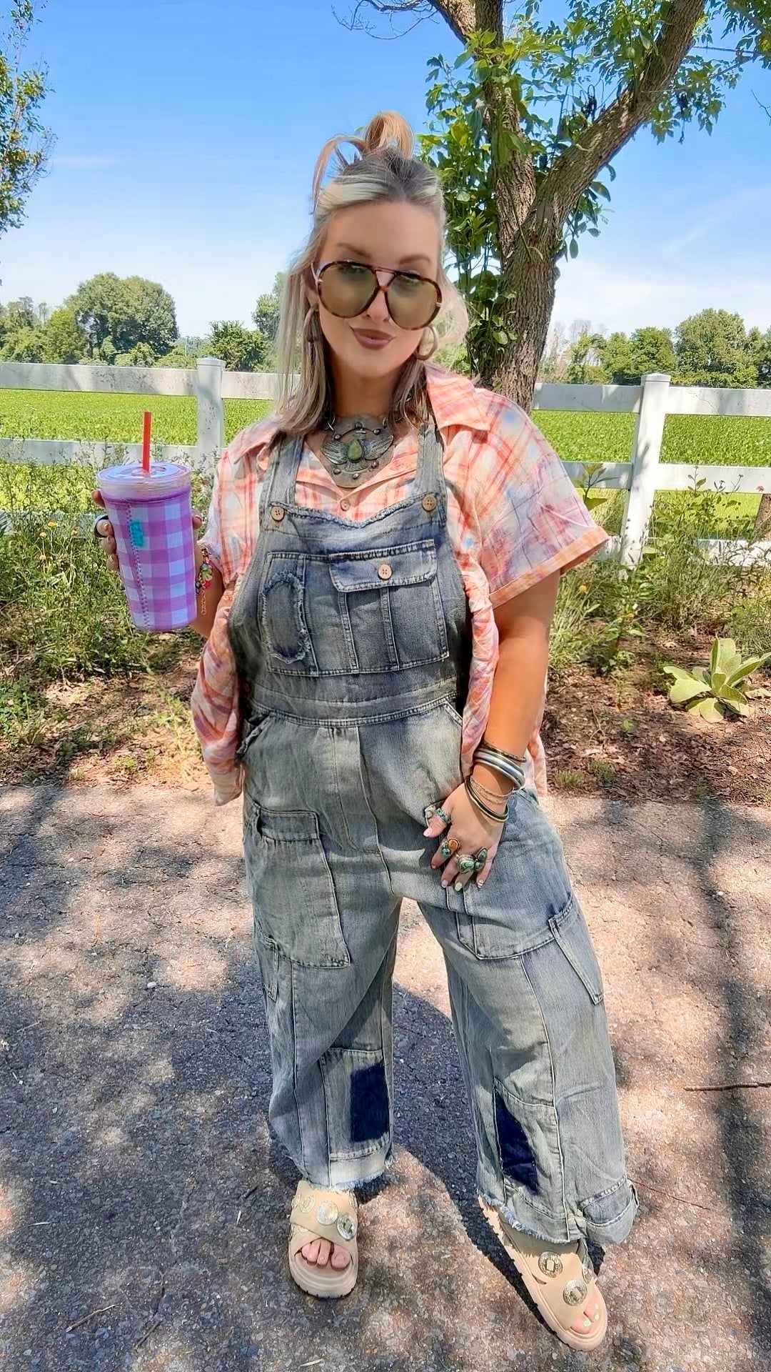 Oversized Denim Overalls
