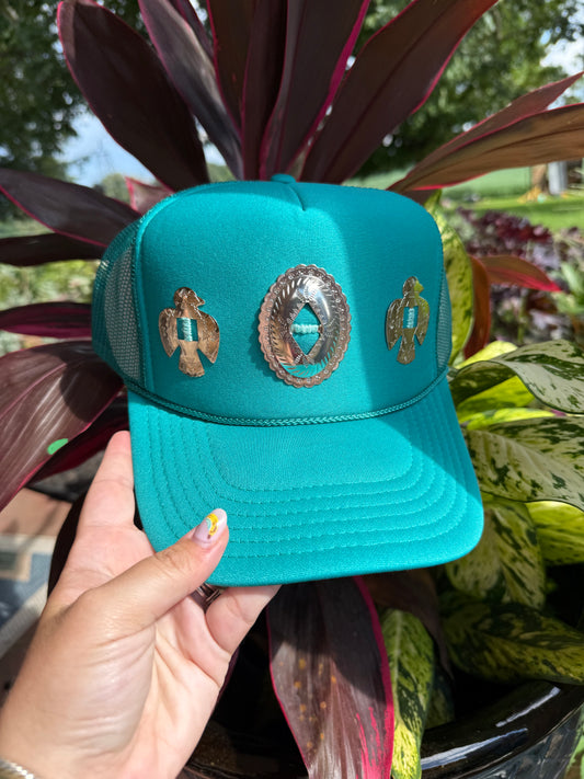 Teal Concho Hat