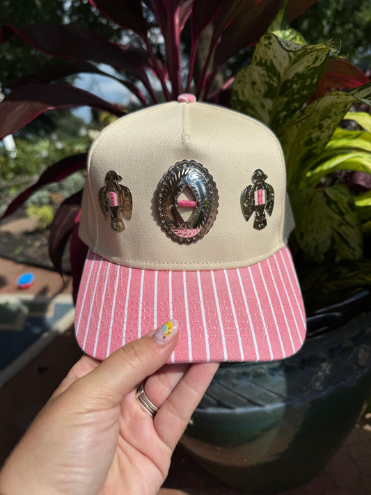 Pink Stripe Concho Hat