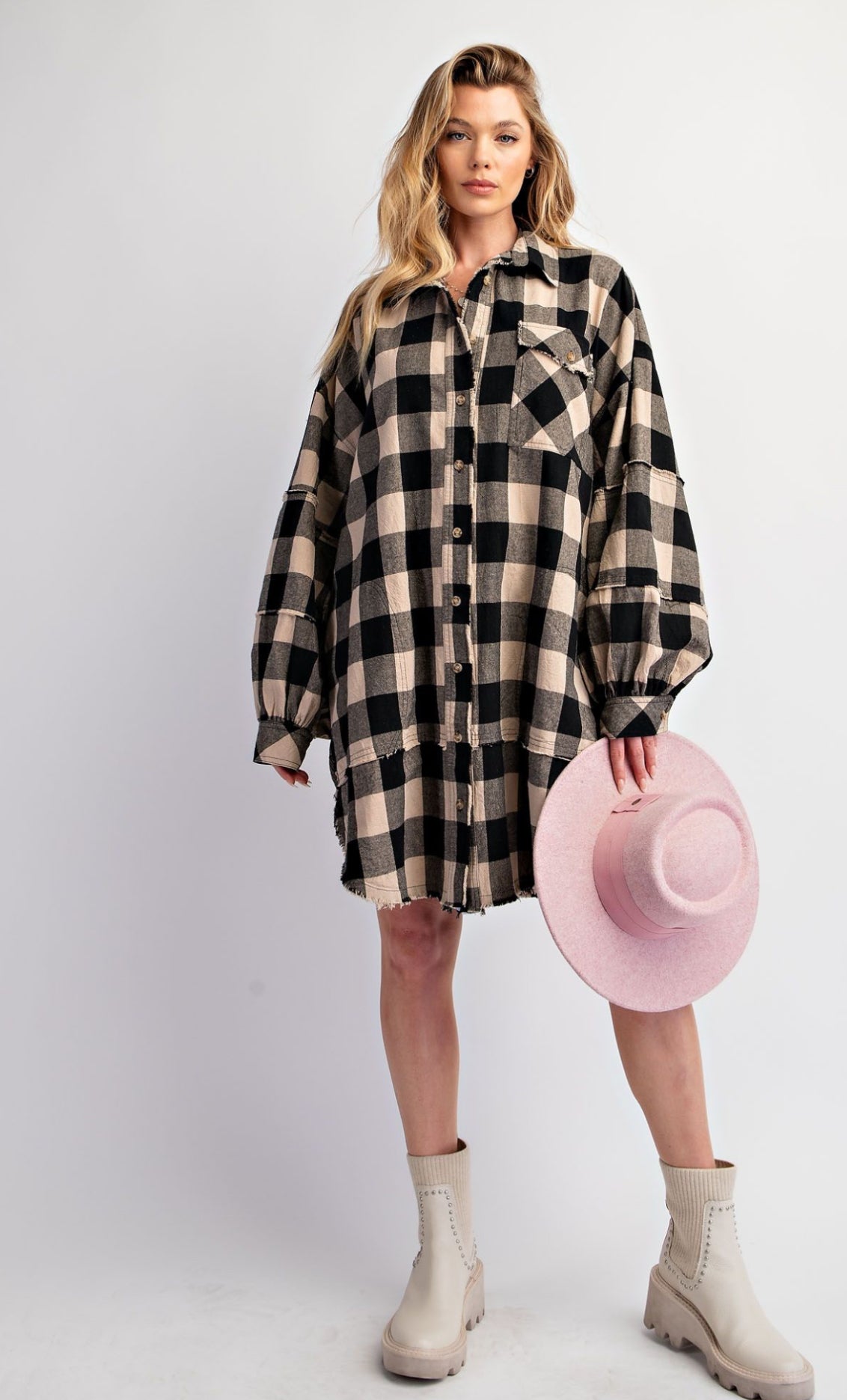 Buffalo Check Oversized Tunic