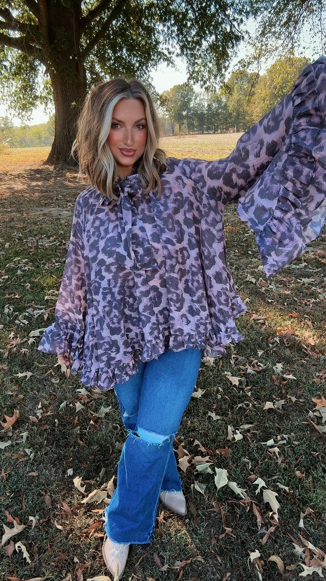 Plum Leopard Top