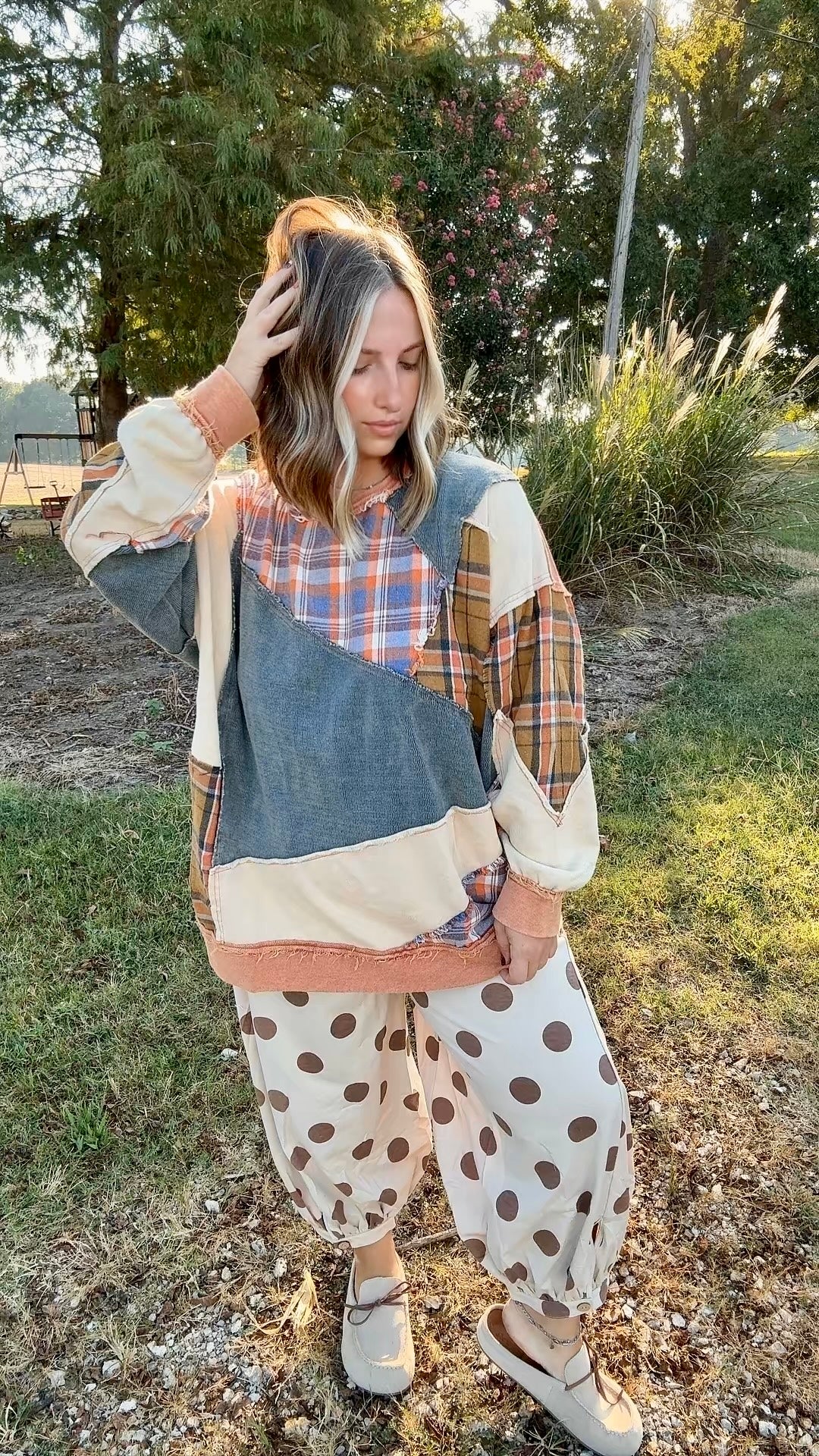 Mad for plaid sweatshirt